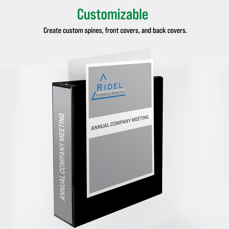 Office Essentials Economy View 3 Ring Binders, 3" Round Rings, 3.5" Spine, 460-Sheet Capacity, Black Binders, Ideal for Occasional Use and Light Referencing (4-Pack of 03149) - Image 2